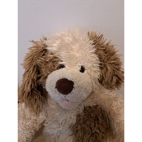 Build A Bear Spotted Puppy Dog 16” Fuzzy Tan Brown Spot Bicolor Ears - Picture 2 of 5